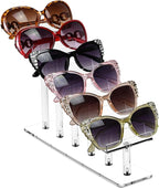 MOOCA 6 Tier Premium Acrylic Eyeglass Holder Stand, Sunglasses Orgaznizer, Sunglass Holder, Eyeglass Display, Eyewear Rack, Glass Display