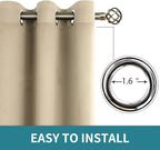 BGment Room Darkening Curtains 95 Inches Long - Grommet Thermal Insulated Drapes Window Treatment Curtains for Bedroom, 2 Panels, 52 x 95 Inch, Beige