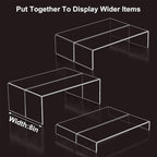Acrylic Display Riser Stand,6Pcs 12'' Length Tier Display Stands, Thickened to 0.2''(5mm) Acrylic Shelf Risers for Perfume Display,Risers for Buffet Table,Cupcake Stand,Pop Figurines,Tumbler,Food
