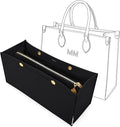 LEXSION Felt Purse Organizer Insert,Handbag Organizer with Detachalbe Zipper Pocket for ONTHEGO MM,3 Size 8034 Black Medium