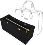 LEXSION Felt Purse Organizer Insert,Handbag Organizer with Detachalbe Zipper Pocket for ONTHEGO GM,3 Size 8034 Black Large