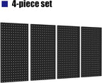 4 PCS - 12" W x 24" H x 0.78" D Metal Pegboard Wall Organizer, Compatible with All 1/8" and 1/4" Hooks, Suitable for Wall Home, Garage Tool Storage, Office Organization, Craft Room, Kitchen