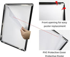 6Packs Pedestal Poster Sign Stand, Adjustable Aluminum Snap Open Frame Sign Holder Poster Stand 11x17 Inch for Vertical/Horizontal Display, Black