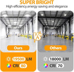 4-Pack 150W LED High Bay Lights 19500LM,Industrial Warehouse Shop Factory Light Fixture,6000K Daylight White,AC100-277V