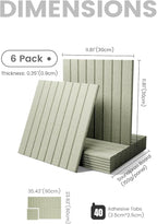 Felt Bulletin Board Tiles Large 36" x 24" Cork Board Alternative-6 Pack with 40 Adhesive Tabs, Thick Slat Wall Panels for Office Decor, Push Pin Board Wall Organizer Alternative - Sage