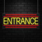 Entrance Neon Sign for Retail Displays | Value priced LED Flex Neon | Electronic Light Up LED Sign for Windows/Walls | 32"W x 13"H x 1"D