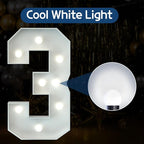 Marquee Numbers 3 Feet Tall Big Light Up Numbers 3rd 13th 30th Happy Birthday Decorations White Anniversary Party Decor Large Cardboard Prop Backdrop Sign 3
