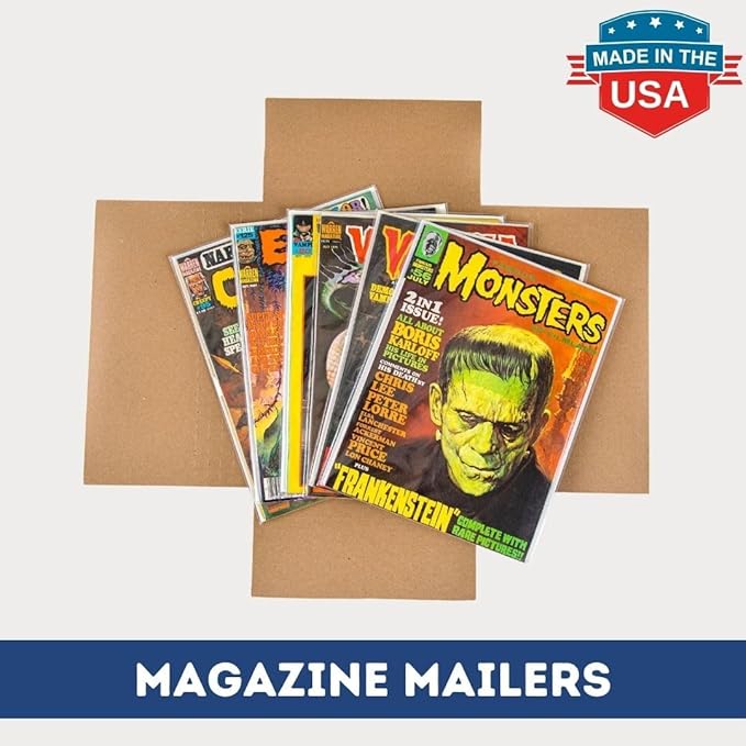 Gemini Magazine and Comic Book Mailers for Shipping (8.5x11x2’’ – 25 Mailers + 50 Fillers) | Protective Fillers for Extra Support | US-Made, Expandable, Great for Shipping Documents, Photos & More.