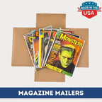 Gemini Magazine and Comic Book Mailers for Shipping (8.5x11x2’’ – 50 Mailers + 50 Fillers) | Protective Fillers for Extra Support | US-Made, Expandable, Great for Shipping Documents, Photos & More.