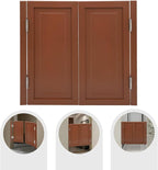 Solid Wood Interior Swing Door with Metal Hinges - Swinging Cafe Doors for Kitchen, Stairs, Bedroom Entrance & Partition (Brown, 35.43"X35.43")