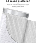 GSSUSA White Bubble Mailers 4x8 Small Padded Envelopes 800 Pack,Strong Adhesion Bubble Mailer Self-Seal Envelopes for Small Business