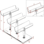 MOOCA 2 Pcs Set, 3 Tier Premium Acrylic Eyewear Display Stand, Sunglasses Rack Holder, Sunglasses Stand, Eyewear Organizer for Eyeglasses, 5 in H