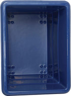 Global Industrial 12 Bushel Plastic Bulk Box Truck, Steel Chassis Base, 1000 lbs. Capacity, 4" Non-Maring Rubber Casters, Blue, 38-2/5"L x 28-9/10"W x 33" H
