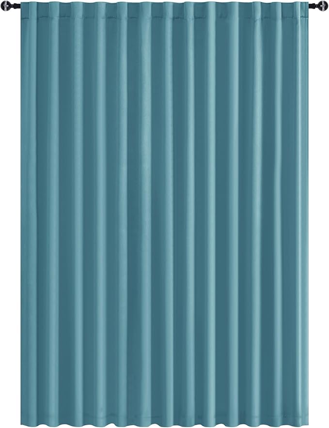 Hiasan Patio Sliding Door Room Divider Curtain Privacy Blackout Thermal Insulated Curtains with Back Tab & Rod Pocket for Bedroom Partition, Living Room Shared Office(100 x 96 Inches, Turquoise)