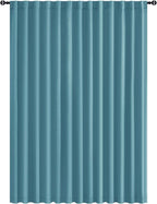 Hiasan Blackout Patio Sliding Door Curtain Extra Wide Thermal Insulated Blind Privacy Room Divider Curtain with Back Tab & Rod Pocket for Bedroom Partition Glass Door (100 x 84 Inches, Turquoise)