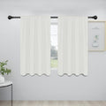 Easy-Going Rod Pocket Blackout Curtains for Bedroom, Room Darkening Window Curtains for Living Room, Thermal Insulated Noise Reduction Solid Window Drapes, 2 Panels(34x45 in, Ivory)