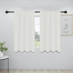 Easy-Going Rod Pocket Blackout Curtains for Bedroom, Room Darkening Window Curtains for Living Room, Thermal Insulated Noise Reduction Solid Window Drapes, 2 Panels(34x45 in, Ivory)