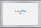 SnapeZo Photo Frame 11x17, Silver, 1.25 Inch Aluminum Profile, Front-Loading Snap Frame, Wall Mounting, Professional Series