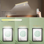 MIOBLUE Rechargeable Picture Lights with Remote, 16" Battery Operated Painting Light Display Lamp with 3 Lighting Modes, Dimmable Dartboard Light with Timer for Frame Portrait Art, Metal Body