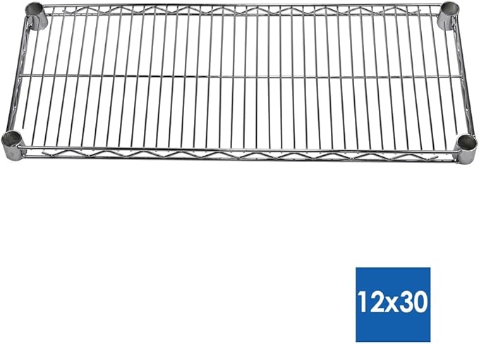 Shelving Inc. 12" d x 30" w x 72" h Chrome Wire Shelving with 5 Tier Shelves, Weight Capacity 800lbs Per Shelf
