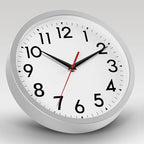 Wall Clock Small Analog 8 Inch Silent Non Ticking Battery Operated Modern Simple Decorative for Kitchen Office Bedroom Bathroom Living Room(Silver)