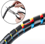 20Ft XHF 1/2" Spiral Cable Wrap 12mm(Wrapping Range:9mm-65mm) Cord for Computer Electrical Wire Organizer Sleeve Hose RoHS Black