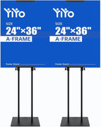 YIYO Poster Sign Stand - 78" Double-Sided Floor Display with Metal Base, Heavy Duty Adjustable Double-Pole for Foam Boards & Signage (Schools/Stores/Restaurants/Hospitals) (Double-Pole)