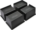 Bed Risers 4 Inch Heavy Duty, Oversized Furnitures Risers 4 inch Support 6000 lbs, Bed Table Rising Blocks, Fits for Couch, Sofa, Chair, Furniture Lifts, 4" 4 Pack