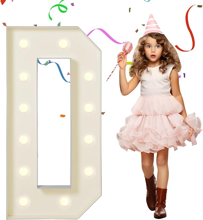eufony Marquee Letters 4 Feet Tall, 4 FT Marquee Light Up Letters, Giant Light Up Letters 4FT for Birthday Party Baby Shower Gender Reveal Graduation Decorations, Letter D with LED Lights DIY Kit