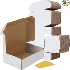 RLAVBL 10x7x3 Inches Shipping Boxes Set of 25, White Small Corrugated Cardboard Box, Mailer Boxes for Packing Small Business