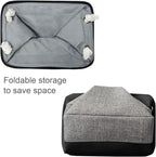 TheWarmHome Storage Basket for Organizing - 14x10x7 inch Medium 3 Pack Collapsible Storage Bin for Shelves with Rope, Fabric Storage Cubes for Organizer Cloth Gift Toy Closet (Black & Grey)