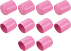 uxcell 10pcs Rubber End Caps 21mm ID Vinyl Round End Cap Cover Screw Thread Protectors Pink