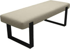 VANT Upholstered Bed Bench - Boucle Beige - Matte Black - Contemporary Modern, Bedroom Bench Seat, Hallway, or Entryway