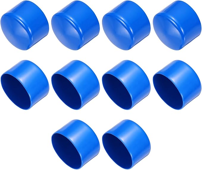 uxcell 10pcs Rubber End Caps 65mm(2.6 Inch) ID Vinyl Round End Cap Cover Screw Thread Protector Blue