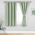 JIUZHEN Blackout Curtains for Bedroom - Thermal Insulated Room Darkening Noise Reducing, 52 x 54 Inch Length Curtains for Living Room, Set of 2 Panels with Tiebacks, Light Green