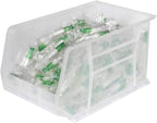 Akro-Mils 30260 AkroBins Plastic Storage Bins, Space-Saving Stackable Bins for Garage, Pantry, Craft Organization, 18" x 11" x 10", Clear, 6-Pack