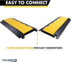 Kable Kontrol Atlas Cable Protector Wire Ramp - 3 Channel Bulk Wholesale Pallet - 10 Pcs - 35” Long Black & Yellow - 24000 Lbs Load Capacity - Rubber Speed Bump Wire Protector Cord Cover - CP9973