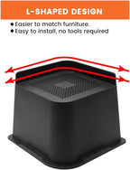 Bed Risers 2 inch, 3 inch, 4 inch, 6 inch or 8 inch Heavy Duty Furniture Risers, Up to 6000 Lbs L Shaped Design Bed Lifts Blocks for Couch Desk Sofa Table (Black, 6 Inch 6 Pack)