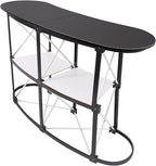 Portable Trade Show Podium Table Display Exhibition Counter with Streamlined Design Foldable Promotion Retail Bar Table for Hotels, Shops, Shopping Malls, Halls