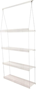 Hanging Acrylic Shelves for Windows (28" Wide, 4 Shelves - 55" Tall)