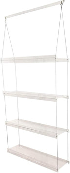 Hanging Acrylic Shelves for Windows (28" Wide, 4 Shelves - 55" Tall)