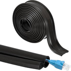 MECCANIXITY 10ft Cable Management Sleeve, 3/8 Inch ID Flexible Cord Wires Hider Cover Insulation Snap-fit Protector for Substation, High-Voltage Electrical Networks, Black