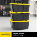 CX Black & Yellow, Shelving Unit and Heavy Duty Storage Containers, Extremely Durable (Shelf + 27 Gallon Container (4-Pack))