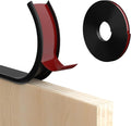 U-Shape Edge Banding, 0.6 inch x 20ft Edge TPE Self Adhesive Veneer Edging Trim Flexible Edge Protector, Strip for Countertop Cabinets Table Restoration Shelves, Black