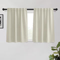 KGORGE Short Curtains 45 inch Length, Privacy Thermal Insulated Curtains Light Filtering Noise Reducing Window Drapes for Bedroom Kitchen, Back Tab Rod Pocket, W52 x L45 inches, Beige, 2 Panels