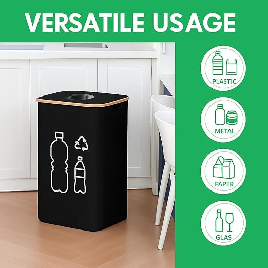 100L Large-Capacity Recycling Bin with Removable Bag–Ideal for Sorting and Storing Bottles and Glass Waste. Sturdy, Durable, and Perfect for Efficient Recycling Management.