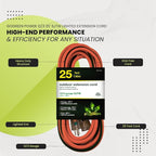 Go Green Power Inc. (GG-14025) 12/3 SJTW Outdoor Extension Cord, Lighted End, 25 ft