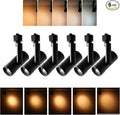 mirrea 5-Color Zoomable LED Track Lighting Heads H-Type Dimmable, 13.5W Black Ceiling Fixtures for Kitchen, Modern Accent Light, 2700-5000K Adjustable, Beam Angle 24°-60°, CRI90+, Pack of 6