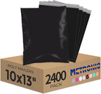 Metronic Poly Mailers 10x13 2400 Pack Black, Shipping Bags Bulk Mailing Envelopes for Small Business, Small Mailers Poly Bags for Shipping Self Seal Waterproof, Mailing Bag Packaging Bags