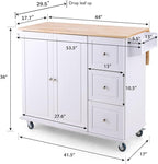 PHI VILLA Kitchen Island on Wheels Portable Kitchen Cart with Drop Leaf, Rolling Kitchen Island with Storage